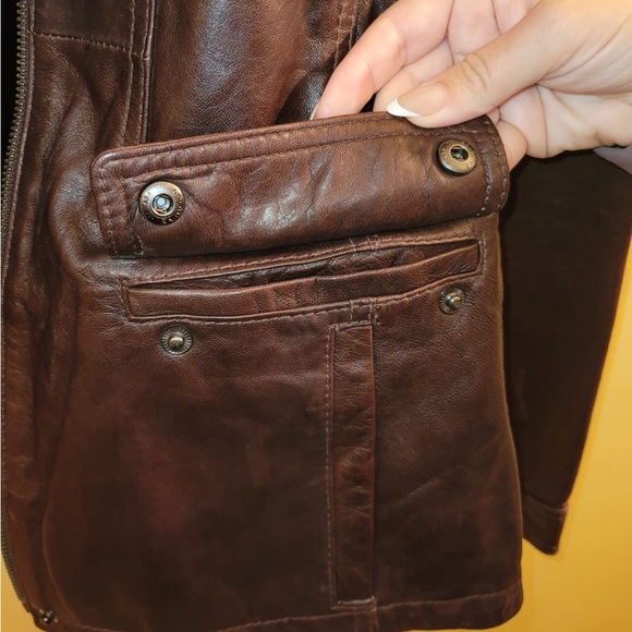 Eddie Bauer Womens Jacket Size Small Brown Lamb Leather Very Soft Full Zip - Picture 4 of 7